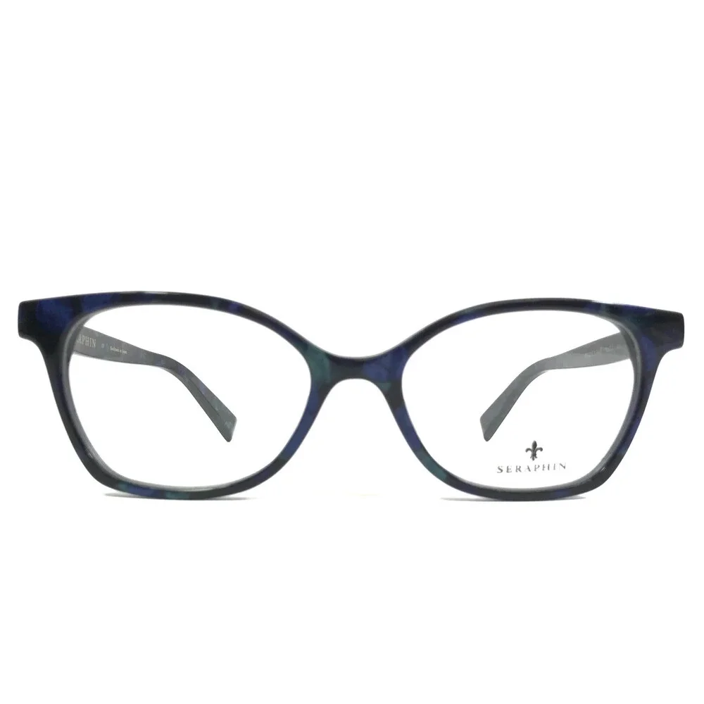 Seraphin Eyeglasses Frames REGENCY/8695 Blue Stone Green Black 52-17-145